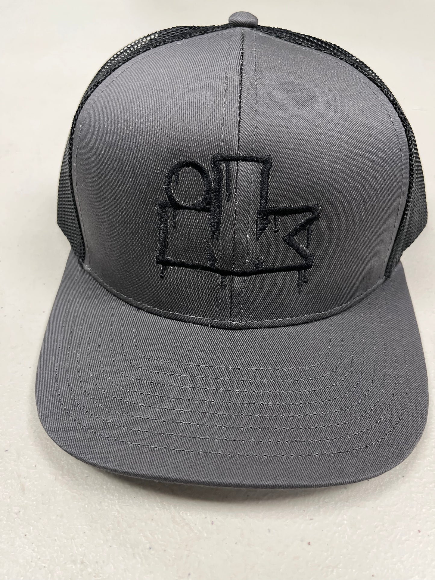 Grey and Black Ink Hat