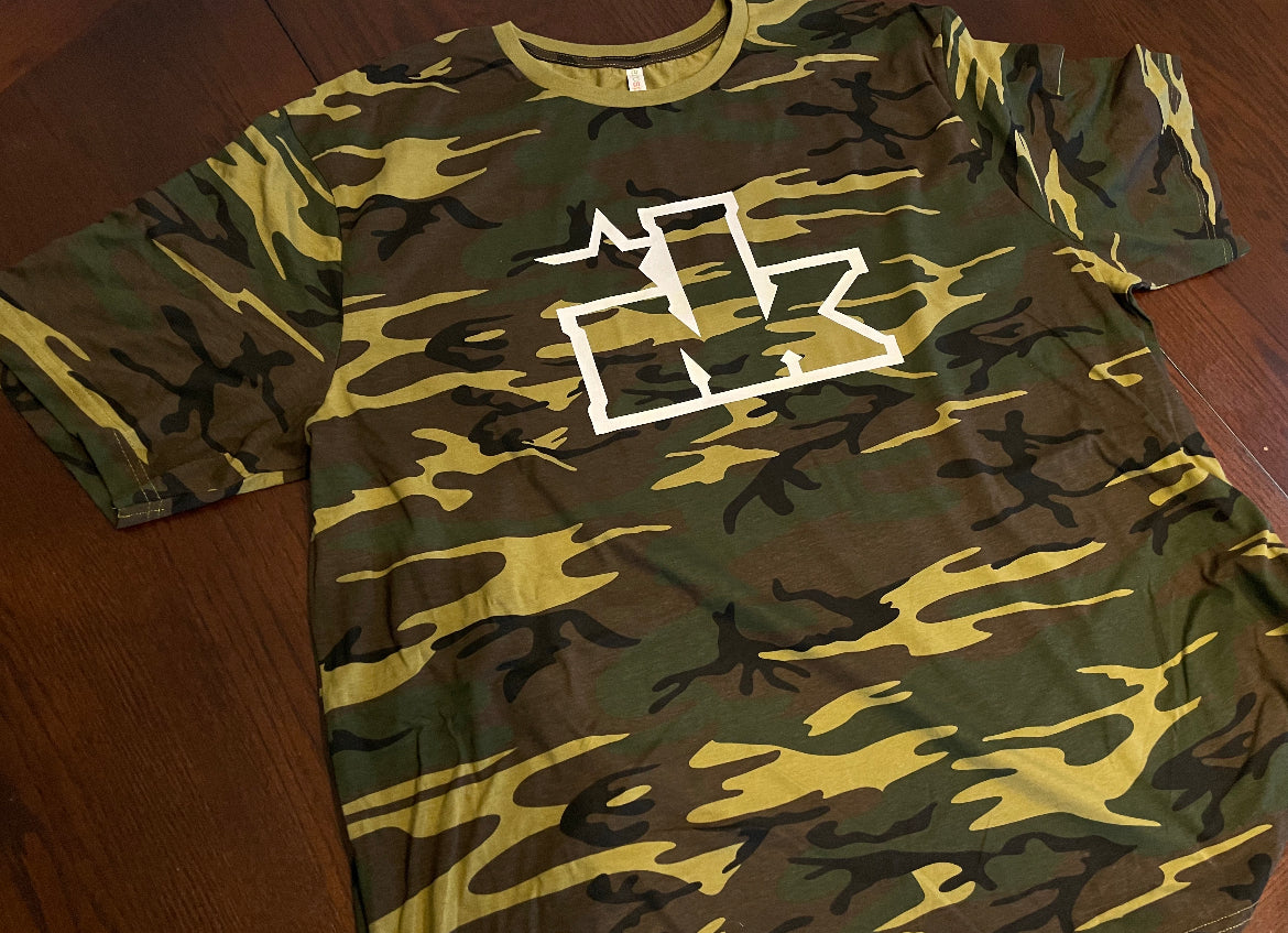 Ink Unisex Camo and White T-shirt