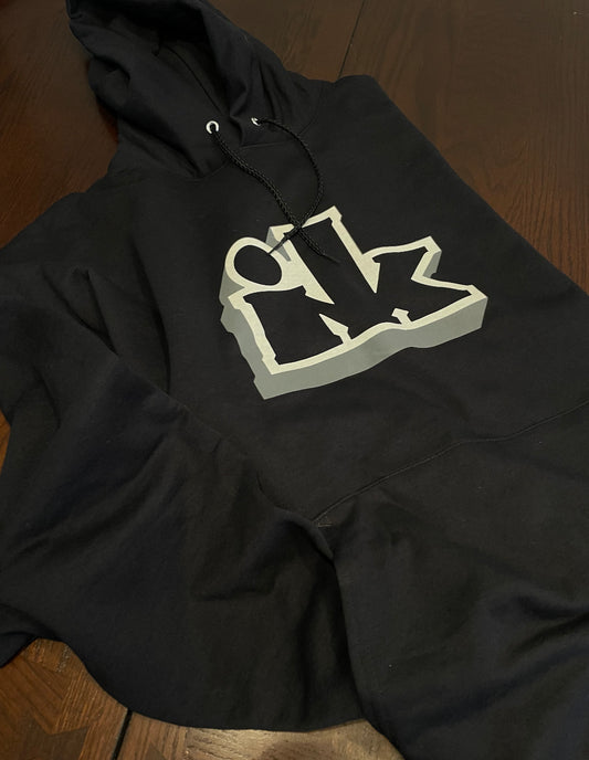 Black Ink Hoodie With a 3D Logo