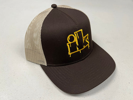 Brown and Khaki Ink Hat