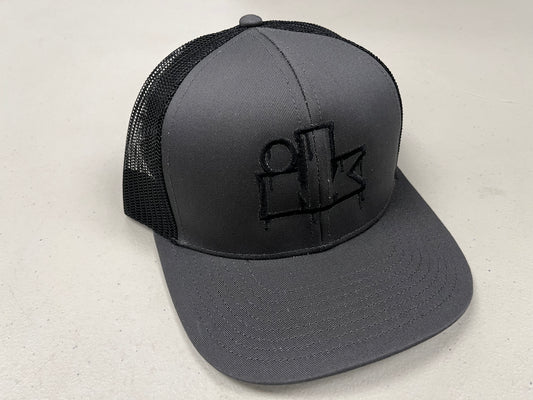 Grey and Black Ink Hat